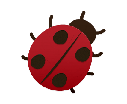 ladybug made from red and black cutout paper